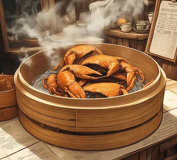 河蟹蒸制秘籍，掌握时间，鲜美口感尽在掌握,河蟹蒸制指南，揭秘河蟹蒸多久才能保持鲜美口感,蒸制时间,第1张